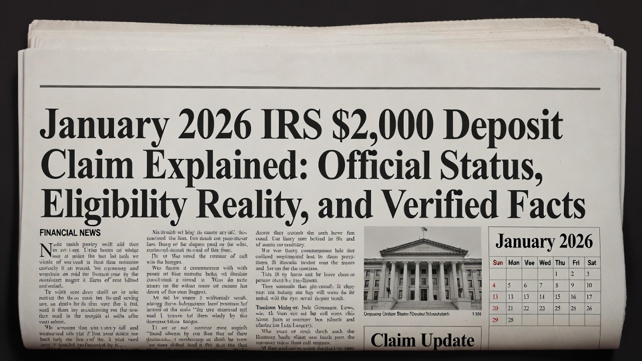 January 2026 IRS $2,000 Deposit Claim Explained