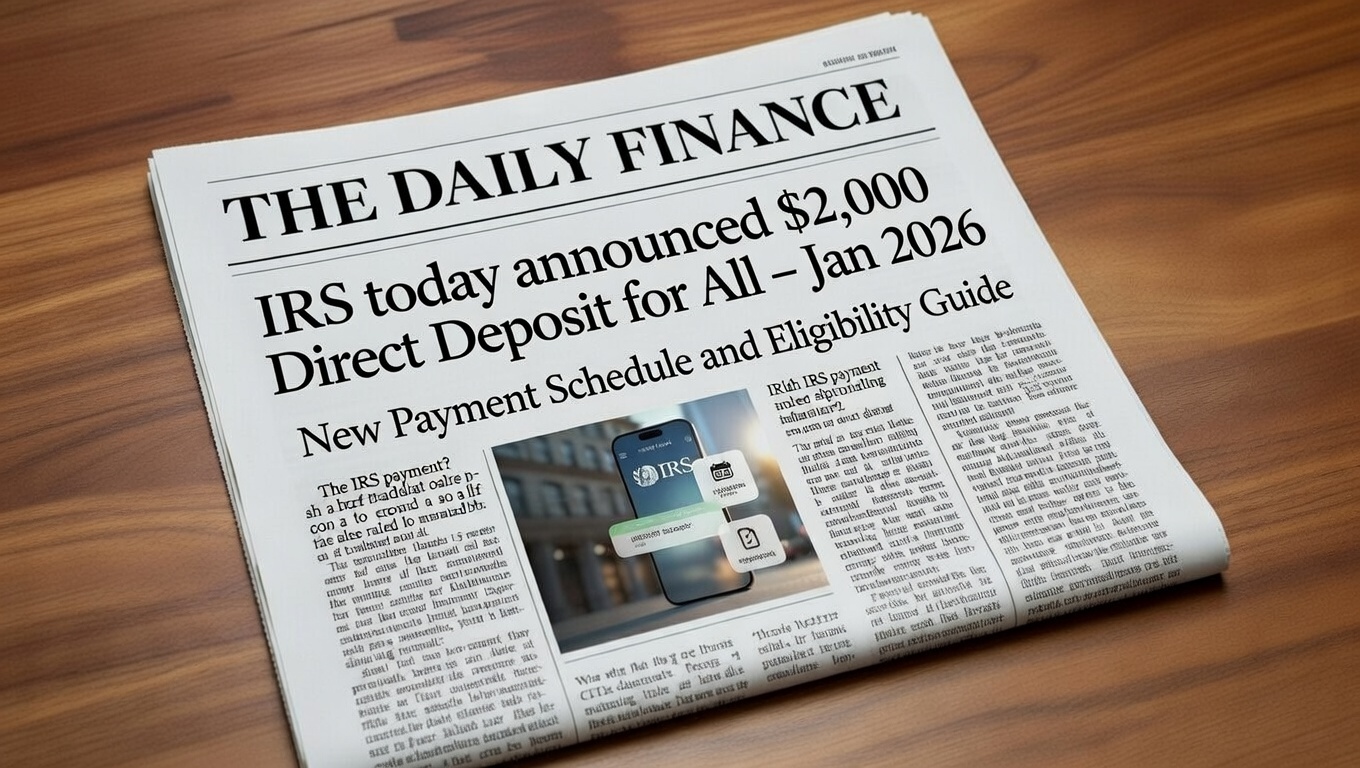 IRS today announced $2,000 Direct Deposit for All